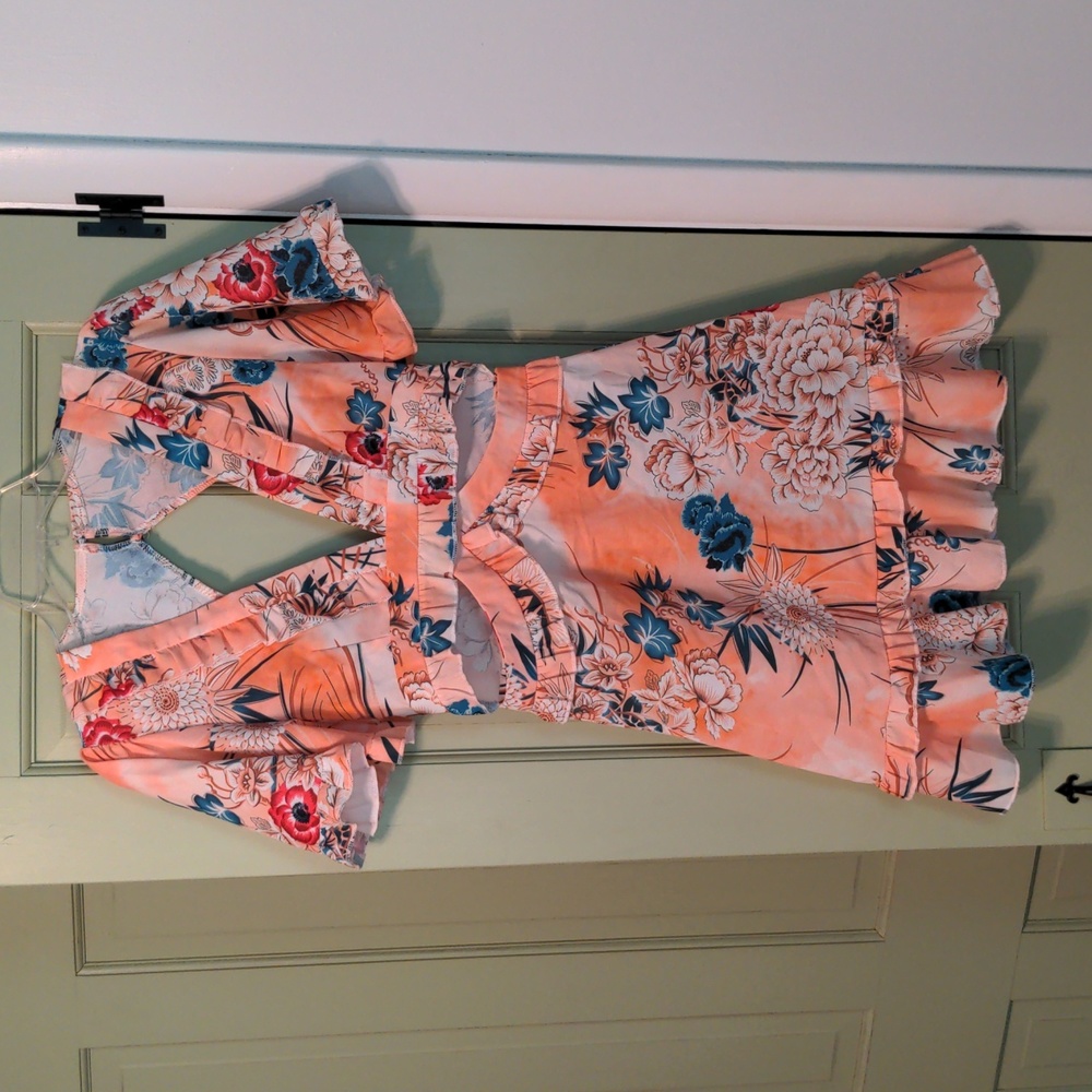 Floral Cut-Out Mini Dress